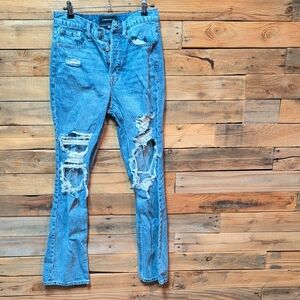 Aeropostale Distressed Denim Straight Leg Jeans